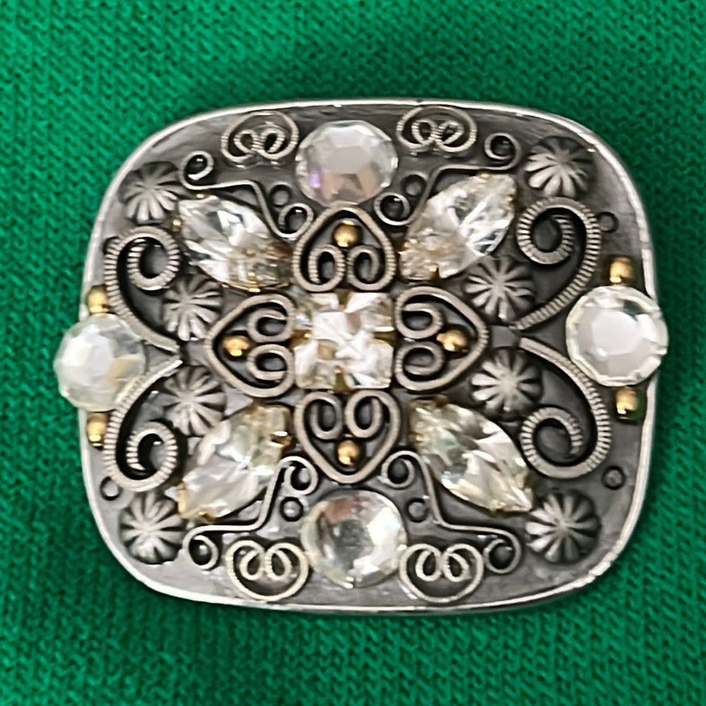 MICHAL GOLAN SILVER TONE PENDANT BROOCH PRE-OWNED GREAT CONDITION